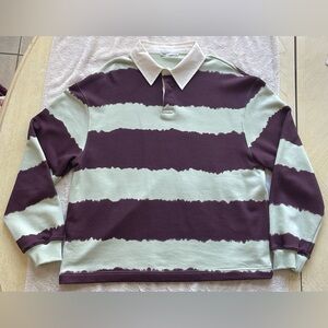 Zara Striped Tie-Dye Print Polo Shirt Men’s Size Small-Medium New With Decent